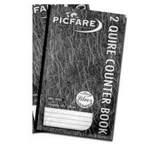 Picfare 2 Quire Picfare Counter Books, 12 Pieces 192 Pages , Black and White