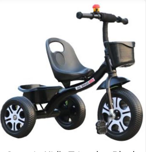 Plastic Baby Tricycle for 3-8 years Old kids - black