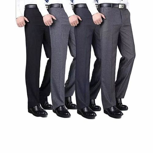 Generic 4 Pack of Men's Formal Trousers - Black,Grey,Navy Blue & Dark grey