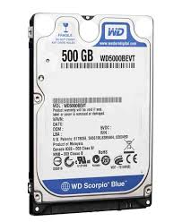 Western Digital 500 gb WD Blue laptopHard Drive - 5400 RPM Class, SATA 6 Gb/s, , 256 MB Cache, 3.5