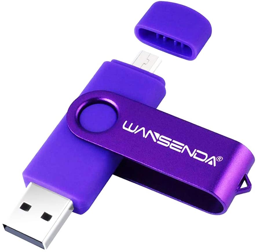 2 In 1 64GB USB 2.0 Flash Memory Pen Drive Storage U Disk - purple 