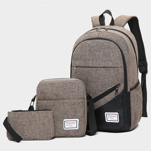 Generic 3pcs/set Boys Girl School Bags Backpack for Teenagers Pencil Case Blue Book Bag