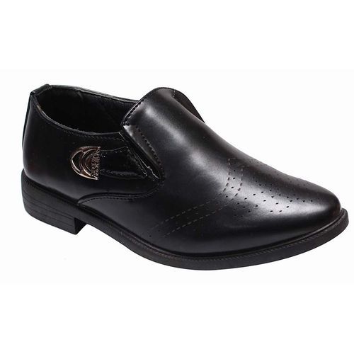 Boys Back To School Faux Leather Shoes - Black