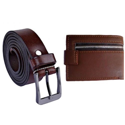 Others 2pack of Faux Leather Belt with Wallet - Brown