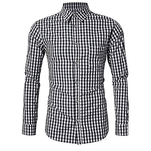 Generic Men's Checkered Shirt - White,Black.