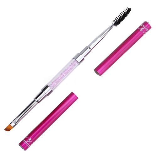 Double dual mascara brush pen Manicure beauty eyelash brush pen with diamond Manicure spiral Manicure rod