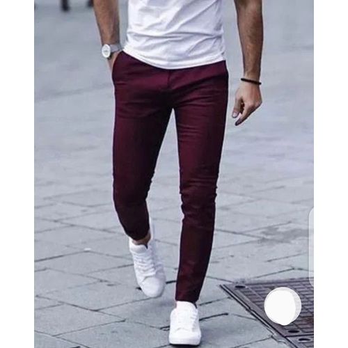 Slim Fit Chino Khaki Pants - Purple 