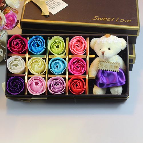 Generic Romantic Design Rose Soap Flower Valentine`s Day Gift Birthday Valentine Gift colorful