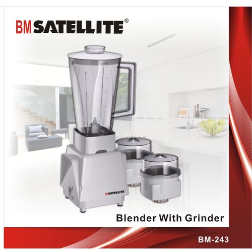 Bm Satellite SUPER BLENDER WITH GRINDER, 3-IN-1,WHITE, 1 Litre, 250W