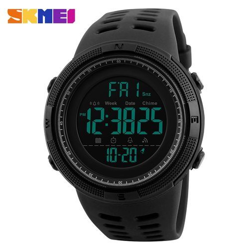 Skmei LED Digital Watch - 50m Waterproof - Black
