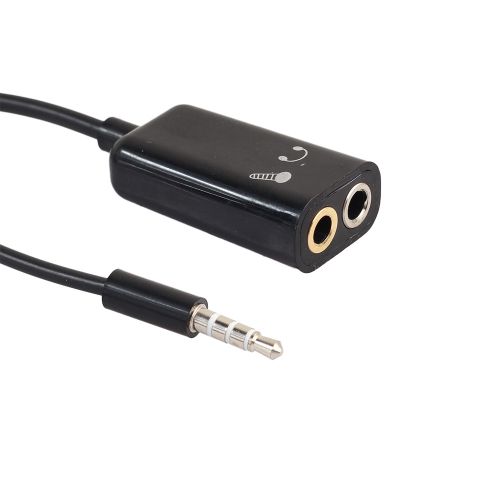 Generic Useful 3.5mm Stereo Splitter Audio Male to Earphone Headset + Microphone Adapter