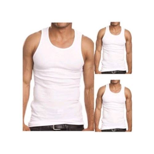 New 3Pack Of Men's Cotton Vests - White