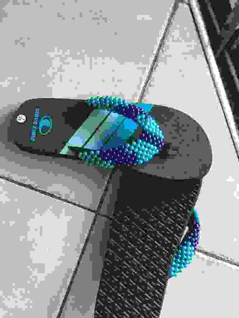 stylish open sandles for women-blue beads