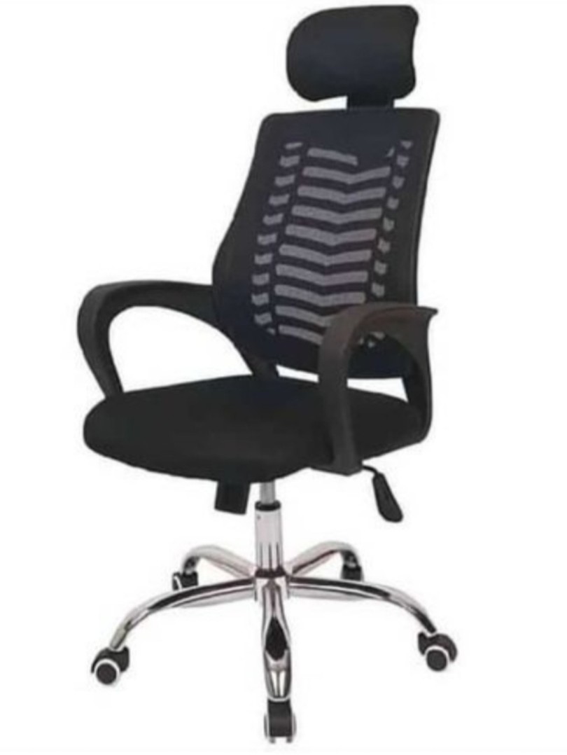 Office Chair Mesh With Headrest Black Colour 