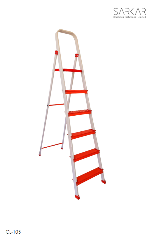 Sarkar CL-105 Step Ladder (Silver/Red)