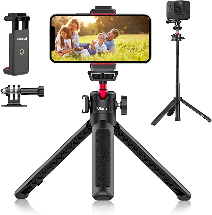 Generic Camera Tripod + Smartphone Clip Included, Selfie Stick, Smartphone Tripod