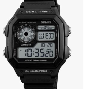 SKMEI Wrist Watch for Men, Digital Sports Waterproof Watch with Dual Time Chronograph Countdown Alarm Backlight