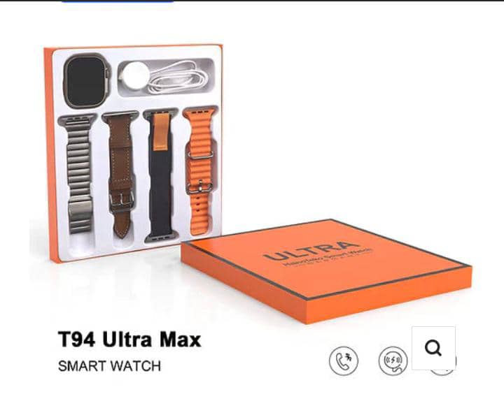 Haino Teko T94 Ultra Max Smart Watch With 4 Straps In 1 - Multi-Color
