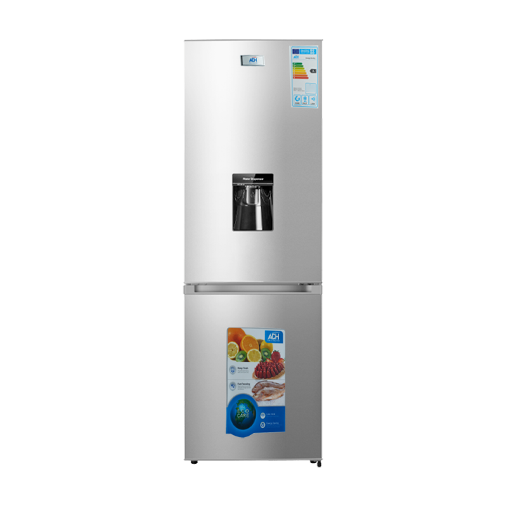 ADH 368L Double Door Bottom Freezer With Water Dispenser – Silver