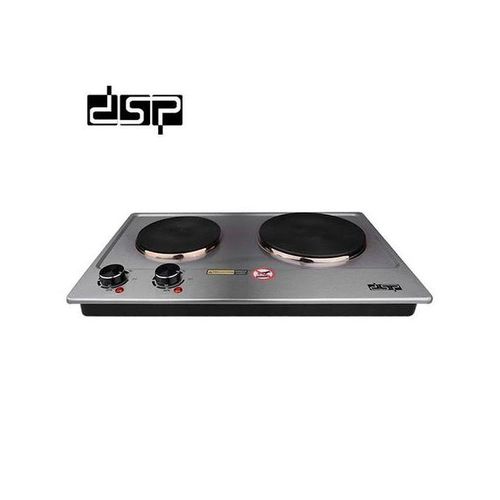Dsp Double Burner Heater Hot Plate Electric Stove Cooker, 1500W Silver.