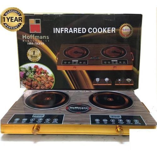 Hoffmans Induction Cooker 2 Burner Infrared Cooker Hot Plate Stove - Black,Grey