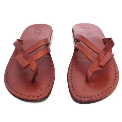 Generic Strip Men’s Leather Craft Sandals – Brown	