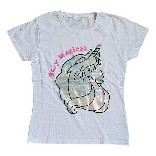 Other Girls Unicorn ‘Stay Magical’ Short Sleeve T-Shirt -White	