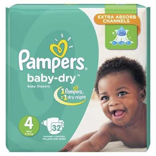 Pampers Baby Dry Diapers High Count S4(9-18Kg) – 32Pcs	