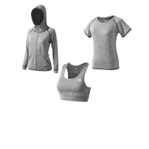 Generic Women’s 5piece Sportswear Gym Jogging Suit -Black and Grey	