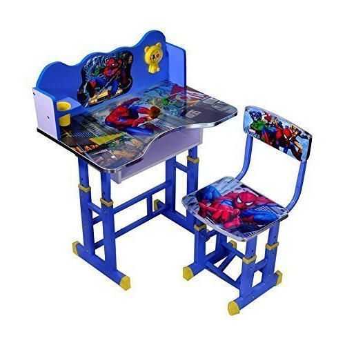 Generic Wood And Metal Spiderman Kids Study Table And Chair – Multi-color	