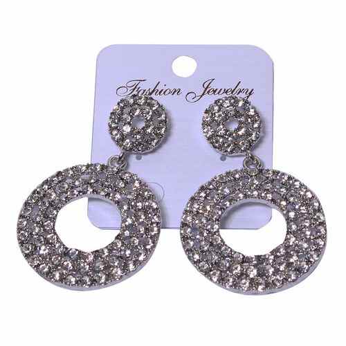 Generic Bridal Rhinestone Crystal Danglers – Silver