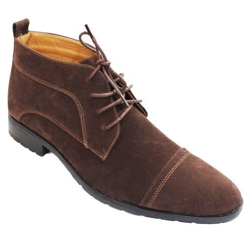 Generic Men’s Suede Ankle Boots – Coffee Brown