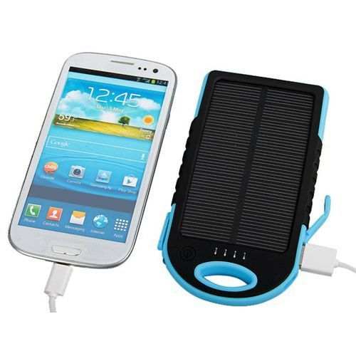 Generic Sunergy Portable Solar Power Bank, 5000mAh – Blue, Black