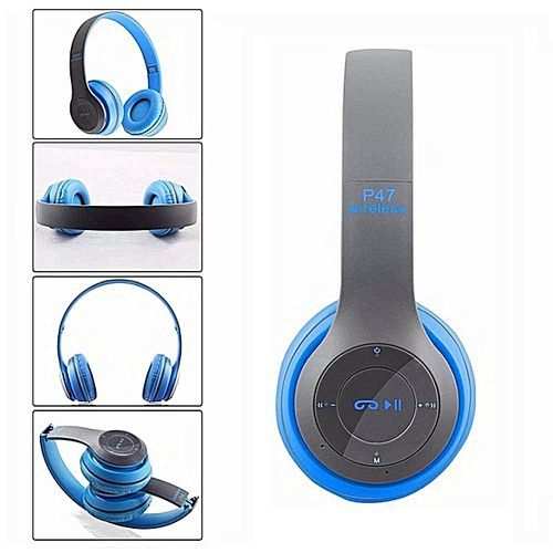 Original Accessories P47 Bluetooth 4.2 Headphone Wireless Earphone Hands Free Music Headset-Blue