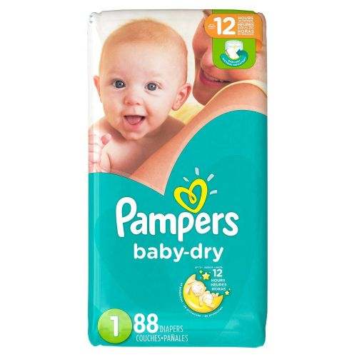 Pampers Baby Dry Diapers, Size1 , Jumbo Pack Count, 88pcs	