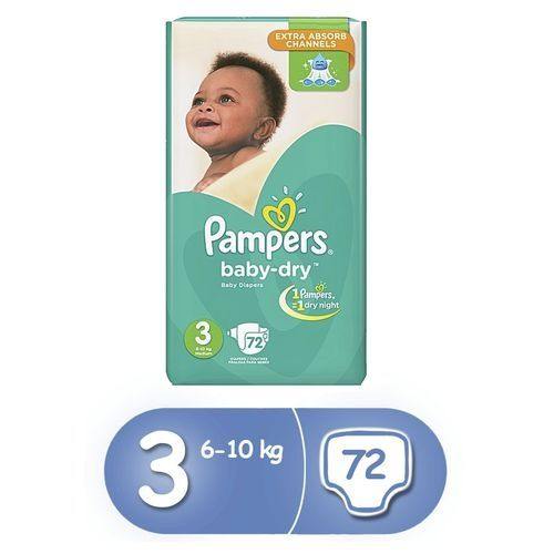 Pampers Baby Dry Diapers Jumbo S3 (6-10Kg) – 72Pcs	