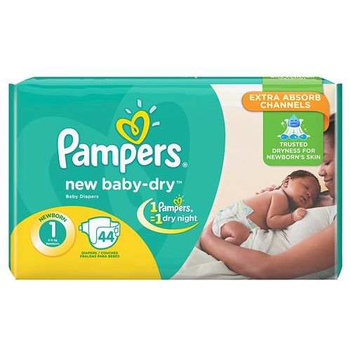 Pampers New Baby Dry Diapers S1 (2 – 5Kg) – 44pcs	