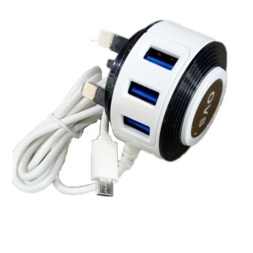 Generic Ovs 3 Usb Port Travel Charger- Multicolor