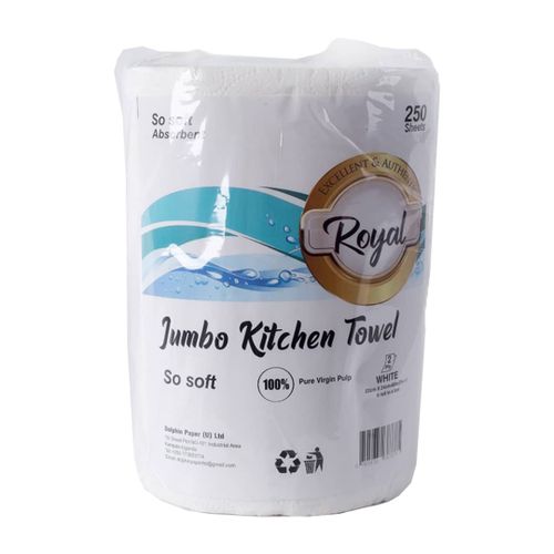 Royal Kitchen Towel Jumbo- 250 Sheets – White	