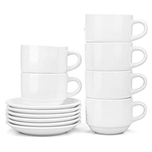 Generic 6 Pieces Of Cups And 6 Saucers -White.