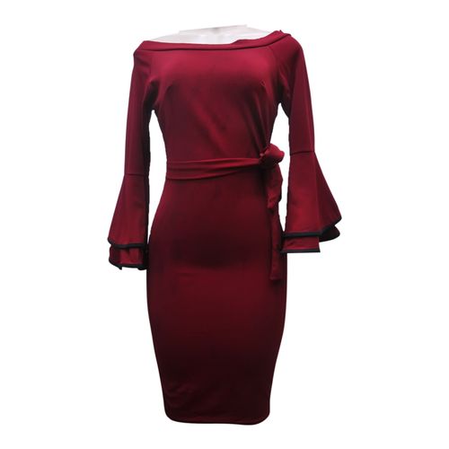 Agelex DLargge Women’s Formal Body-Con Dress – Maroon
