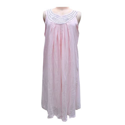 Generic Diamante Neckline Chiffon Dress – Baby Pink