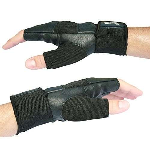 Generic Fingerless Leather Gym Gloves – Black	