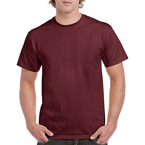 Generic Men’s Cotton Round Neck T-shirt – Maroon	