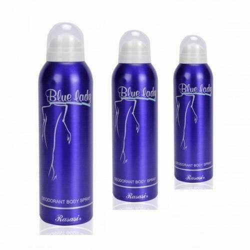 3 Rasasi Blue Lady Deodorant Spray For Ladies- 200ml
