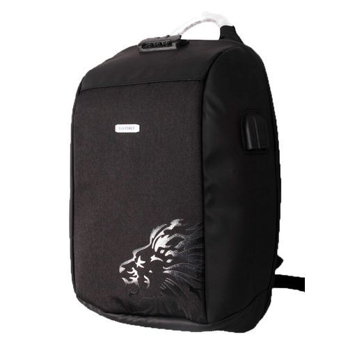 Anti Theft Waterproof Laptop Designer Bag with USB Port- Black	