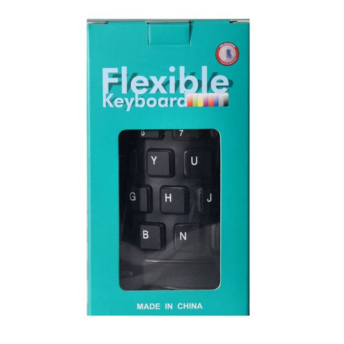 Flexible USB Silicone Gel Full-Sized Keyboard – Color-Black.