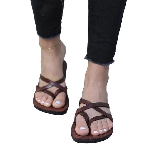 Generic Women’s Faux Leather Craft Sandals – Brown	