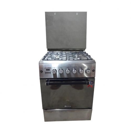 Blueflame D60406-I-L-R-F Full Gas Cooker, 60cm x 60cm – Silver, Black