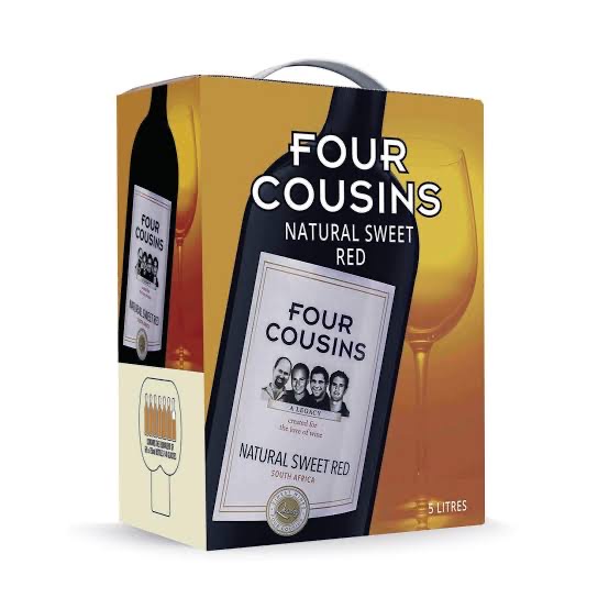 FOUR COUSINS NATURAL SWEET RED 5000(5L) SWEET WINE 4 pack box